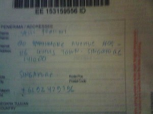 THIS IS A PROOF OF DELIVERY TO THE SINGAPORE
