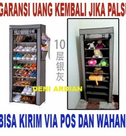 RAK SEPATU UNIK / DESAIN RAK SEPATU KAIN LEMARI PACKING TINGKAT 10