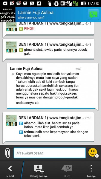 TESTIMONI MATA IKAN HILANG BERKAT SWISS PARIS LOTION