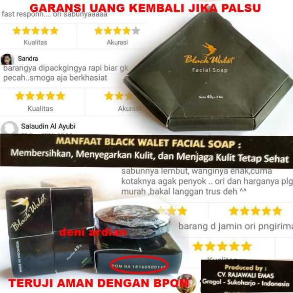 Sabun Black Walet 3 buah Sabun Penghilang Jerawat Pembersih Komedo Flek Hitam Kerutan Original
