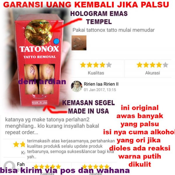 Garansi/Cara Menghilangkan Tato / Tattoo dengan Tattonox Obat Penghilang Tatto Permanen