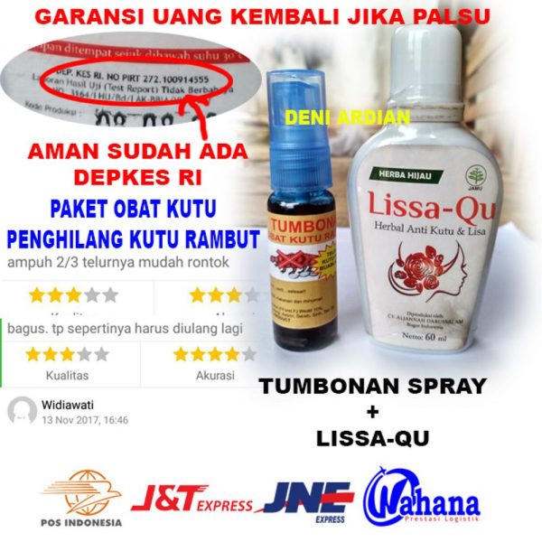 Paket Obat Shampoo Kutu Rambut Spray Tumbonan dan Lisa-Qu Herbal Anti Kutu
