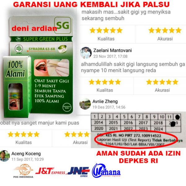 Obat Sakit Gigi AMpuh Super Green Plus Original