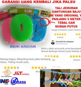 Tali Jemuran Baju Gantungan Baju Panjang 5 Meter Original Kuat