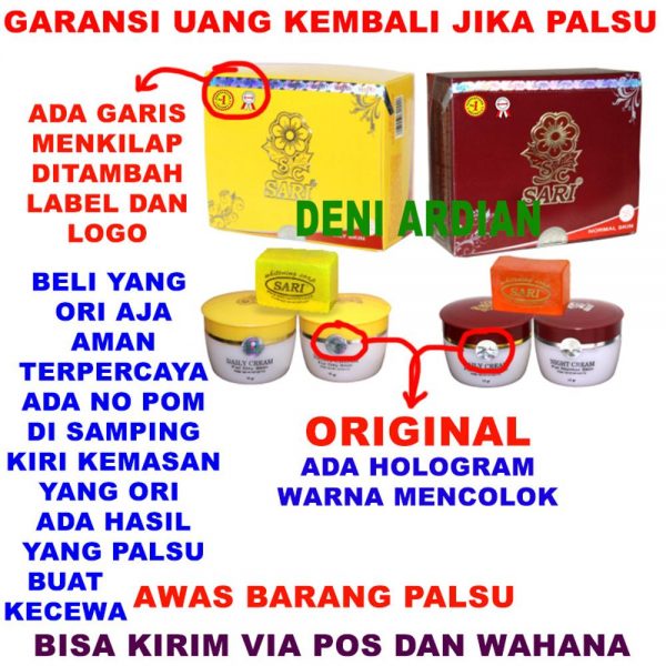 CREAM SARI NEW PACKING CREAM PEMUTIH WAJAH ATAU PEMUTIH KULIT YANG AMAN