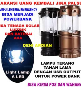 Lampu Lentera Solar Bisa Jadi Powerbank - Lampu Camping Lampu Emergency Lampu Lentera Tarik
