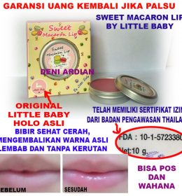 SWEET MACARON LIP BALM ORIGINAL BY LITTLE BABBY - PEMERAH PELEMBAB BIBIR - MENGEMBALIKAN WARNA ALAMI
