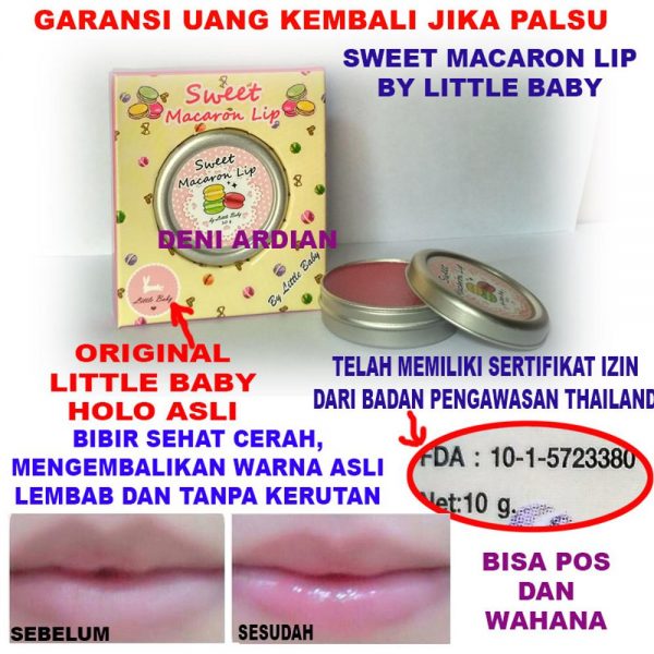 SWEET MACARON LIP BALM ORIGINAL BY LITTLE BABBY - PEMERAH PELEMBAB BIBIR - MENGEMBALIKAN WARNA ALAMI