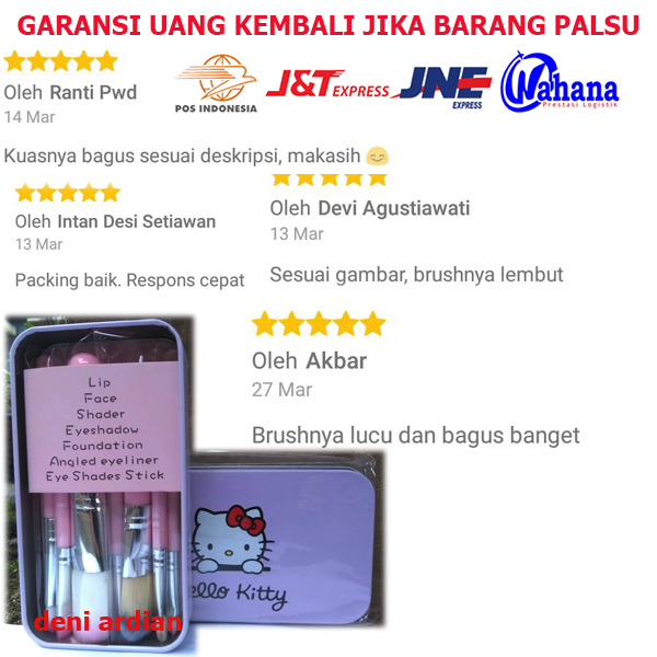 mini brush kit kuas make up hello kitty original