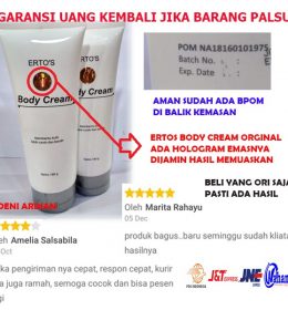 ERTOS BODY CREAM ORIGINAL AMAN SUDAH BPOM